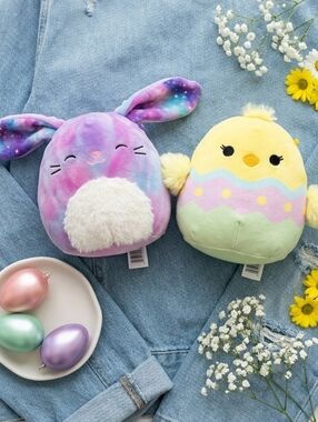 Squishmallows Kellytoy 8"‎ Easter Aimee Chick & Alejandra Bunny Bundle
